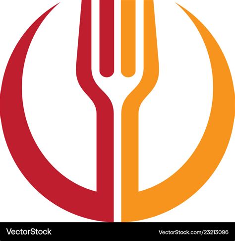 Fork restaurant logo Royalty Free Vector Image