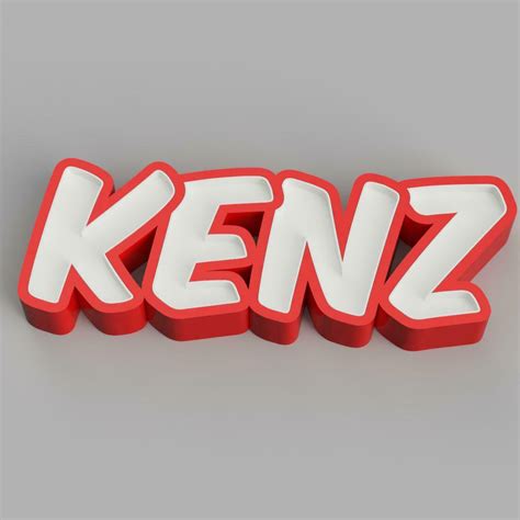 3D file NAMELED KENZ - LED LAMP WITH NAME・3D print object to download・Cults