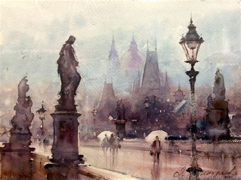 Dusan Djukaric - Prague | Cityscape painting, Architecture painting ...