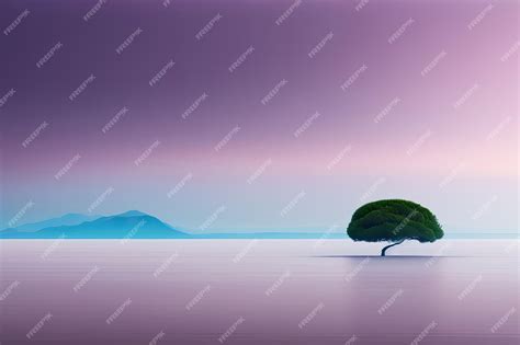 Premium AI Image | Minimalist landscape wallpaper or cover print concept ai illustration generated