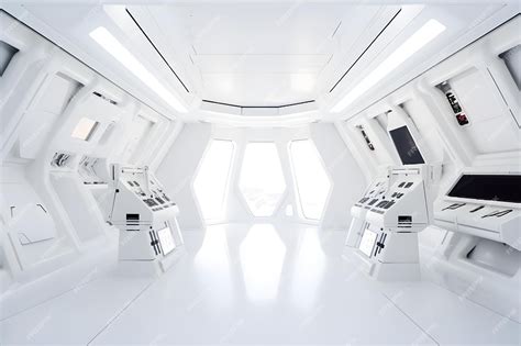 Premium AI Image | 3d Realistic Spaceship Interior Background