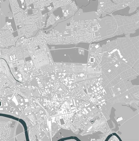 Map of the City of Preston, Lancashire, North West England, England, UK ...