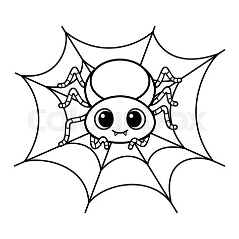 Cute Spider Coloring Page Cartoon Vector Illustration | Stock vector | Colourbox