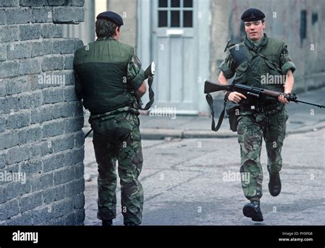 Belfast, 1974: British army soldiers on patrol in West Belfast a ...