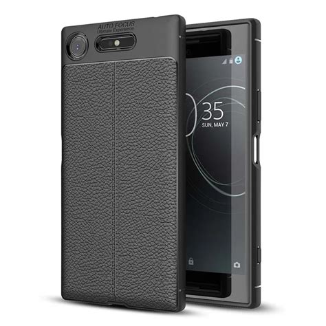 PU Leather Back Case for Sony Xperia XZ1 Compact Soft TPU Luxury Cover Shockproof Mobile Phone ...