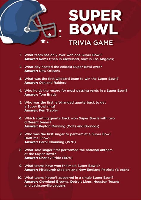 Super Bowl Facts And Trivia - Image to u