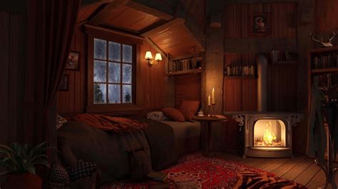 Cozy Cottage Ambience - Gentle Night Rain and Crackling Fireplace Sounds - YouTube