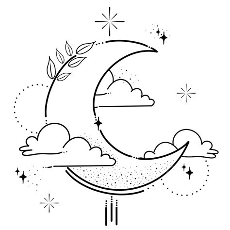 Coloring Page Aesthetic Moon, Moon Drawing, Ring Drawing, Color Drawing PNG Transparent Clipart ...