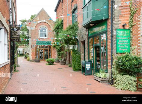 Shops in old building in a courtyard at Diss Norfolk UK Stock Photo - Alamy