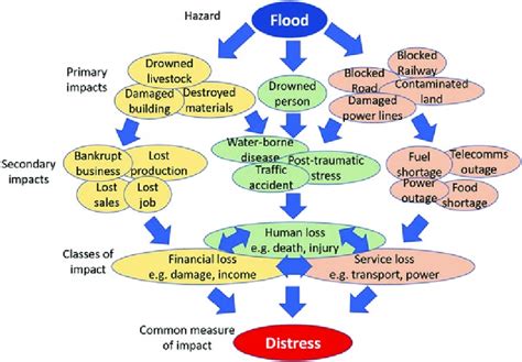 1 Potential impacts from a flood, classified into financial, human and ...