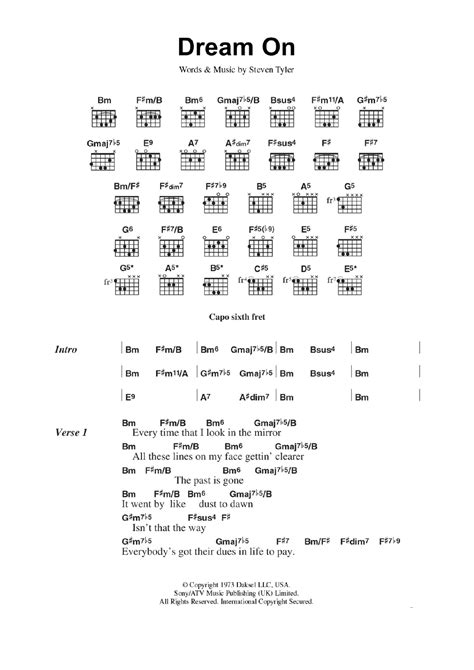 Dream On by Aerosmith - Guitar Chords/Lyrics - Guitar Instructor