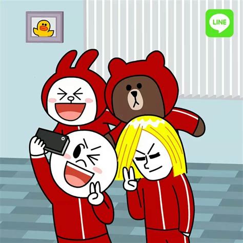 Line Friends: Cony, Brown, Moon and James. | Line friends, Cute love ...