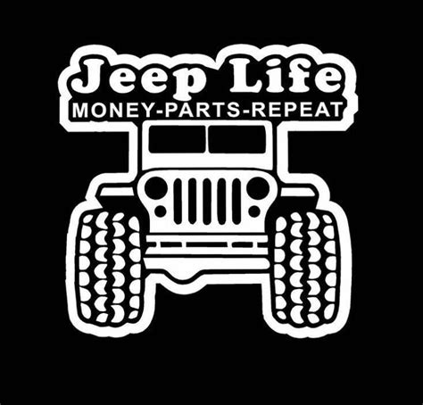 Jeep Life Parts Repeat Decal Off Roading custom vinyl car truck window sticker | Jeep decals ...