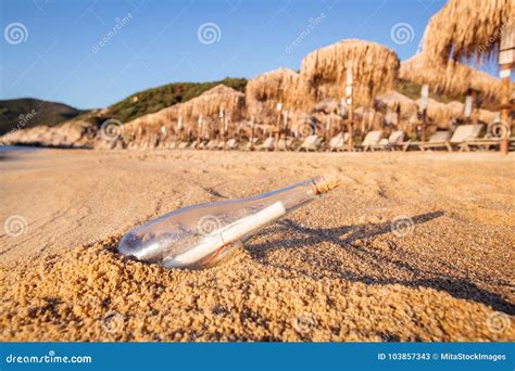 Help message bottle beach stock image. Image of paper - 103857343