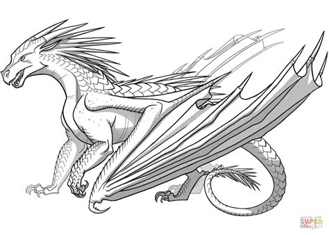 Icewing Dragon from Wings of Fire coloring page | Free Printable Coloring Pages