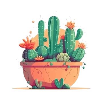 Blooming Cactus Clipart Transparent Background, Watercolor Cactus Blooming Plants In The Desert ...