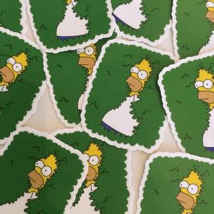 Homer Simpson Vinyl Sticker, Homer Bushes Meme Matte Vinyl Waterproof 3 ...