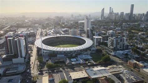 Brisbane Gabba Cricket Ground Olympics Stadium Cityscape Aerial 4k Sunset 10, Stock Video ...