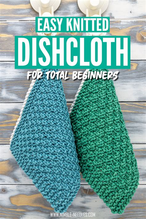 Free & Easy knitted dishcloth pattern for beginners [+video instruction]