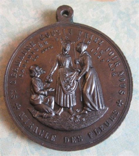 1867 Antique Saint Germaine Cousin Miracles Religios Medal