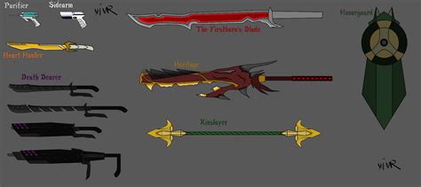 RWBY: Weapon Concepts w Names by Shattered-Valor on DeviantArt