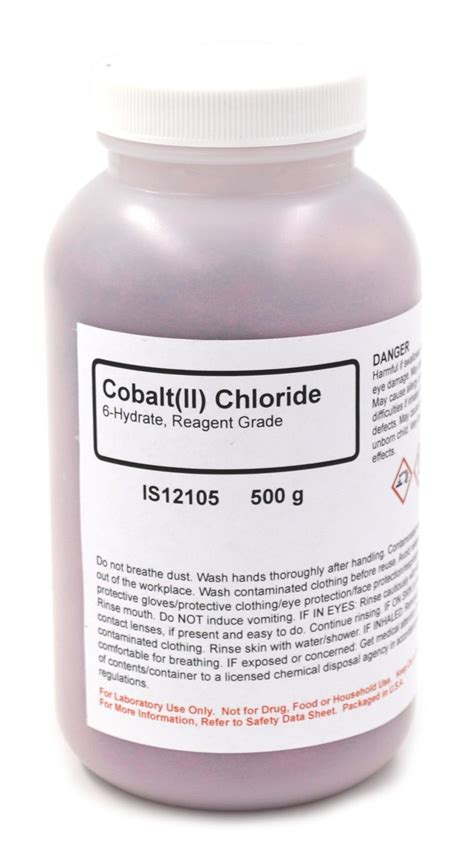 Cobalt (II) Chloride, 500g - 6-Hydrate - Reagent-Grade - The Curated ...