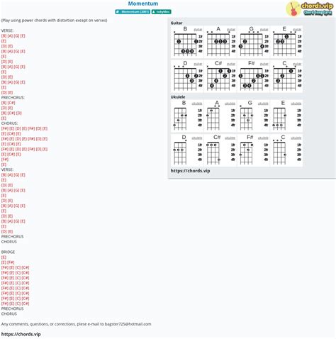 Chord: Momentum - tab, song lyric, sheet, guitar, ukulele | chords.vip