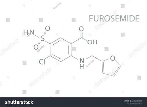 Furosemida fórmula química molecular esquelética.: vector de stock ...