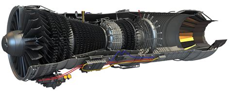 Pratt & Whitney F100 Turbofan Engine Cutaway Drawing in High quality