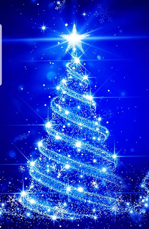 Elegant Blue Lit Christmas Tree