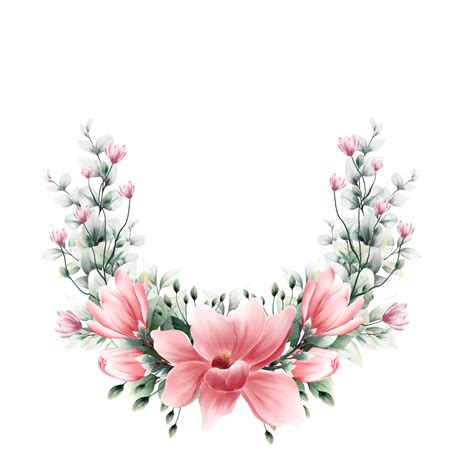 Watercolor floral wreath 11660301 PNG