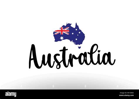 Australia country big text with flag inside map suitable for a logo ...