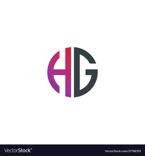 Initial letter hg creative design logo Royalty Free Vector