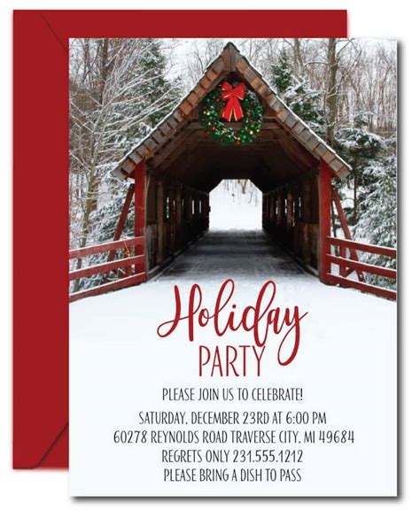 Bridge Christmas Invitations - Announce It!