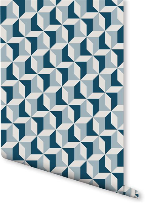 Blue Swirl Geometric Wallpaper | Milexa | Geometric wallpaper, Geometric pattern wallpaper ...