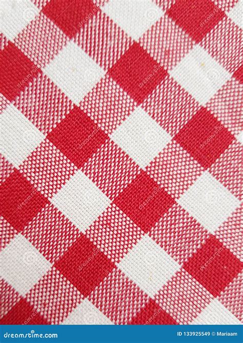 Checkered Table Cloth with Red and White Squares. Square Pattern ...