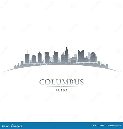 Columbus Ohio City Skyline Silhouette White Background Stock Vector - Illustration of building ...