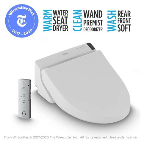 TOTO C200 Washlet Plastic Elongated Slow-Close Heated Bidet Toilet Seat ...