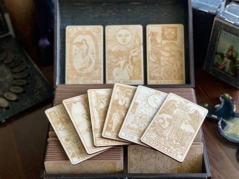 Wooden Tarot Card Deck Custom Engraved Tarot 78 Cards Set - Etsy