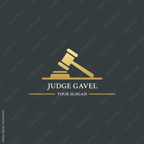 Judge Gavel Logo Vector Premium Or Judge Hammer Logo Vector Premium Editable Stock Vector ...