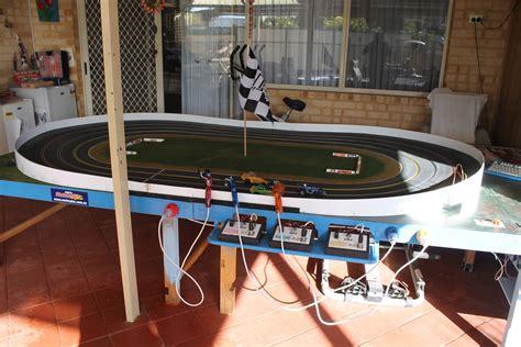 This is my home 3-lane oval track. recently resurfaced and braided | Slot car racing, Slot cars ...