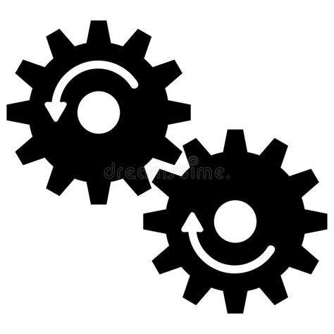 Rotation Vector Linear Icon with Cogwheel Stock Vector - Illustration of concept, icon: 142108351