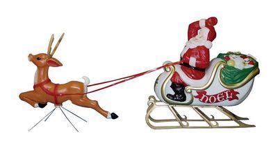 National Lampoon Christmas Party Ideas - NEW SANTA SLEIGH REINDEER BLOW MOLD YARD PLASTIC LIGHTS ...