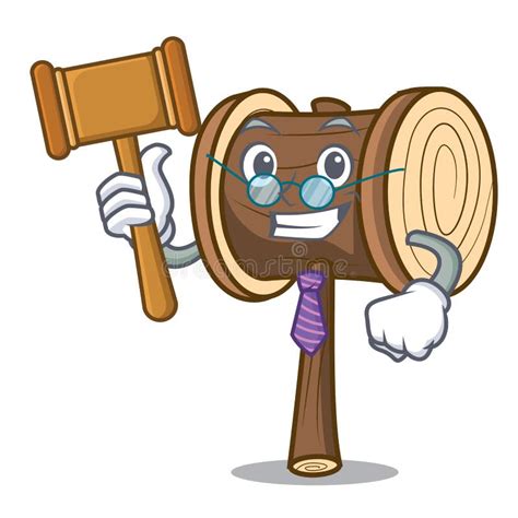 Judge Mallet Mascot Cartoon Style Stock Vector - Illustration of ruling ...