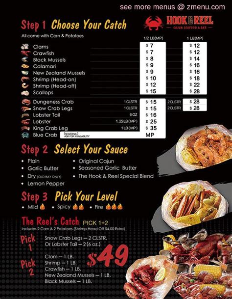 Online Menu of Hook & Reel Cajun Seafood & Bar Restaurant, Union, New Jersey, 07083 - Zmenu