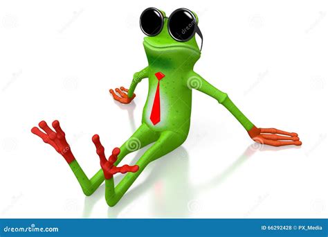 3D Cartoon Frog With Sunglasses Stock Illustration - Image: 66292428