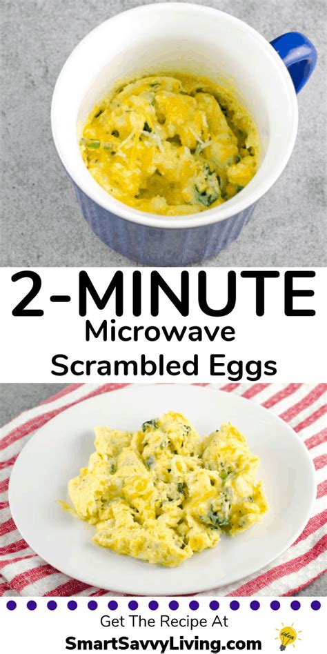 2-Minute Cheesy Spinach Microwave Scrambled Eggs Mug Recipe