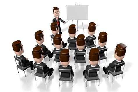 Premium Photo | Cartoon characters office meeting training concept 3d ...