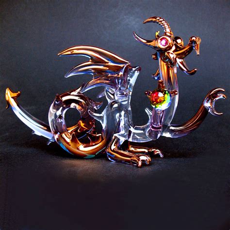 Hand Blown Glass Dragon Medieval - Prochaska Gallery