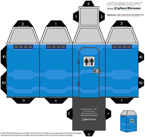 Portable Toilet Paper Model | Free Printable Papercraft Templates